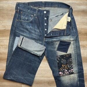 Vintage Levis 501xx Jeans Men 32x33 Big E LVC Selvedge Patch Reprint Buckle Back